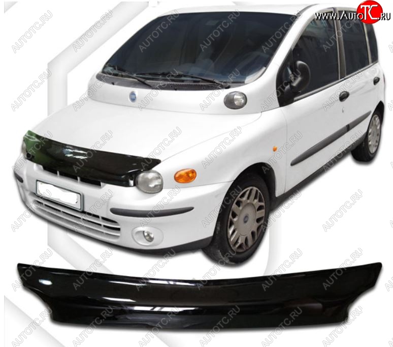 2 059 р. Дефлектор капота CA-Plastic  Fiat Multipla (1998-2010) (Classic черный, Без надписи)  с доставкой в г. Новочеркасск