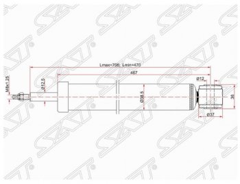 Амортизатор задний SAT Mazda 3/Axela BL дорестайлинг, хэтчбэк 5 дв. (2009-2011)