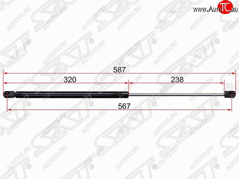 569 р. Газовый упор крышки багажника SAT  Ford C-max  Mk1 (2003-2010) доресталинг, рестайлинг  с доставкой в г. Новочеркасск