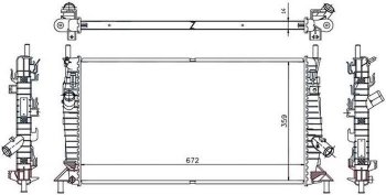 4 399 р. Радиатор двигателя (пластинчатый, 1.4/1.6/1.6D/1.8/1.8TD/2.0/2.0D, МКПП/АКПП) SAT Ford Focus 2 универсал рестайлинг (2007-2011)  с доставкой в г. Новочеркасск. Увеличить фотографию 1