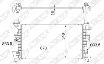 Радиатор двигателя SAT (пластинчатый, 1.6/1.8/2.0, МКПП/АКПП)  C-max  Mk2, Focus  3