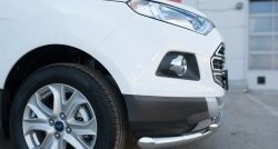 15 649 р. Защита переднего бампера (2 трубыØ63 и 42 мм, нержавейка) Russtal Ford EcoSport дорестайлинг (2013-2019)  с доставкой в г. Новочеркасск. Увеличить фотографию 2