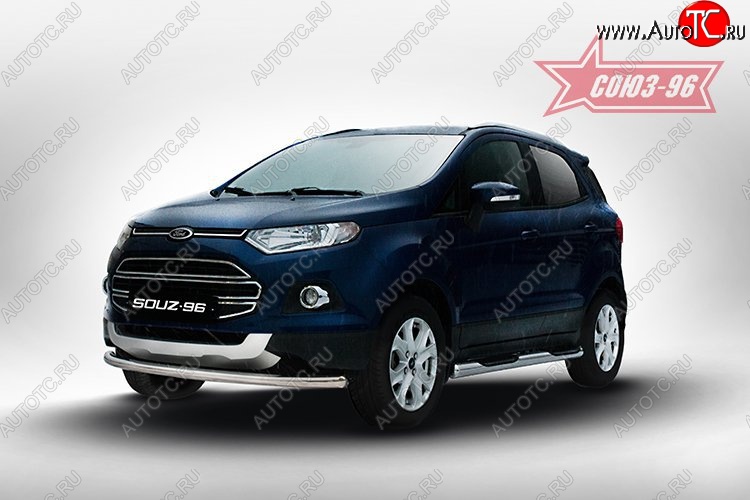 13 832 р. Защита переднего бампера одинарная Souz-96 (d60) Ford EcoSport дорестайлинг (2013-2019)  с доставкой в г. Новочеркасск