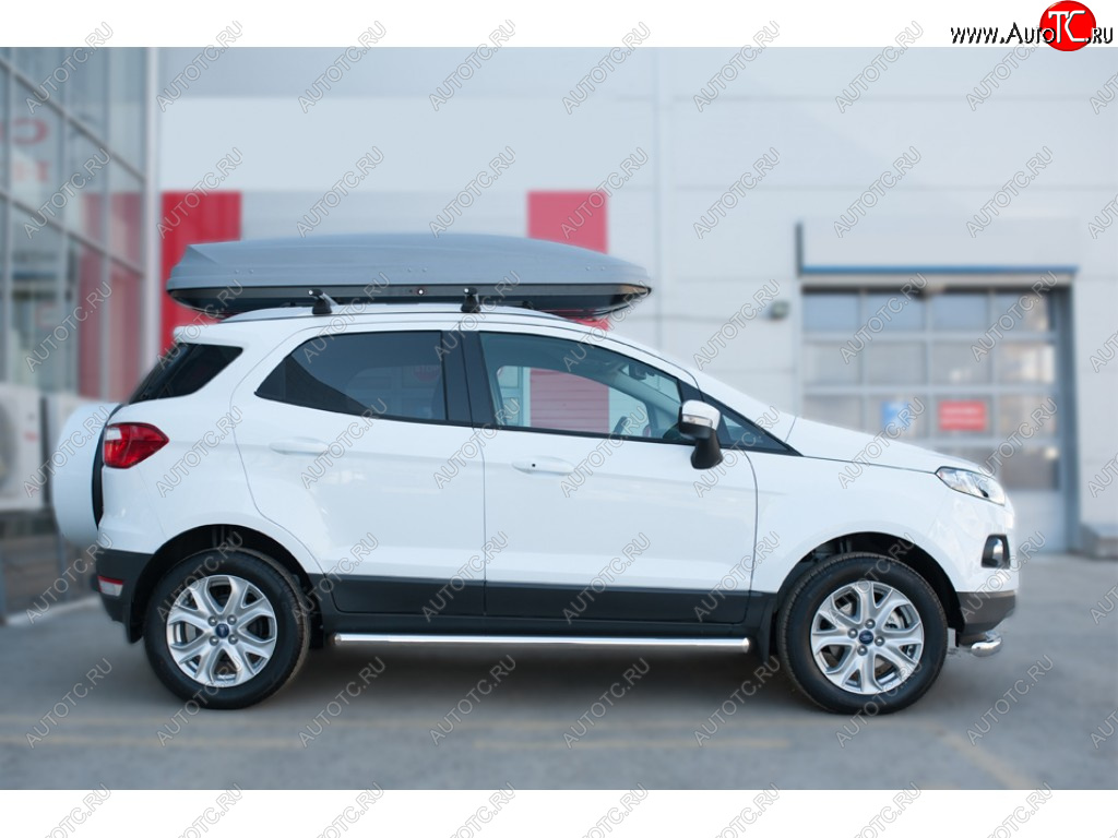 17 599 р. Защита порогов (труба D63 мм) SLITKOFF  Ford EcoSport (2013-2019) дорестайлинг (Защита порогов со срезом 45°)  с доставкой в г. Новочеркасск