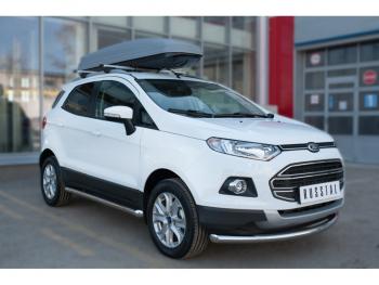 17 599 р. Защита порогов (труба D63 мм) SLITKOFF  Ford EcoSport (2013-2019) дорестайлинг (Защита порогов со срезом 45°)  с доставкой в г. Новочеркасск. Увеличить фотографию 2