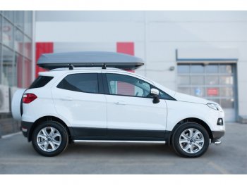 16 549 р. Защита порогов (труба D63 мм) SLITKOFF  Ford EcoSport (2013-2019) дорестайлинг (Защита порогов с заглушками на торцах (вариант 2))  с доставкой в г. Новочеркасск. Увеличить фотографию 2