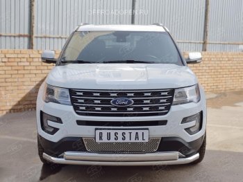 3 689 р. Решетка радиатора Russtal лист Ford Explorer U502 2-ой рестайлинг, 5 дв. (2017-2019) (Неокрашенная)  с доставкой в г. Новочеркасск. Увеличить фотографию 3