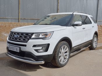 9 999 р. Одинарная защита переднего бампера диаметром 76 мм Ford Explorer U502 2-ой рестайлинг, 5 дв. (2017-2019)  с доставкой в г. Новочеркасск. Увеличить фотографию 2