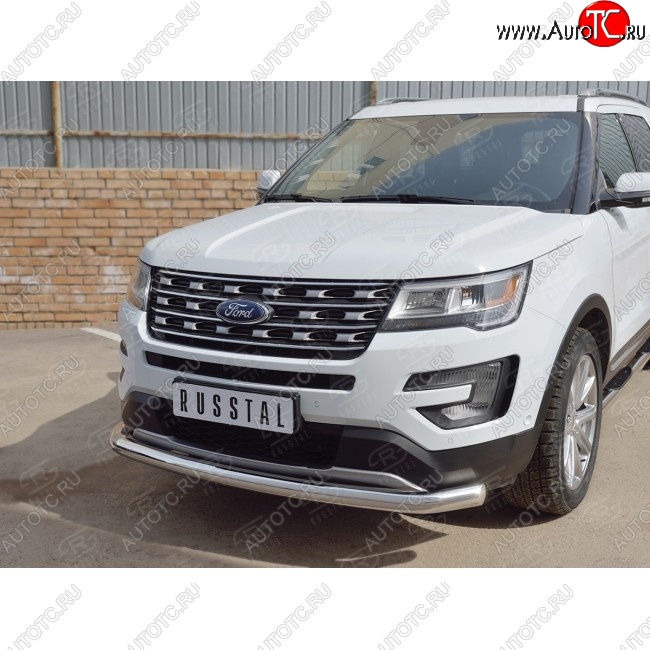 9 999 р. Одинарная защита переднего бампера диаметром 76 мм Ford Explorer U502 2-ой рестайлинг, 5 дв. (2017-2019)  с доставкой в г. Новочеркасск