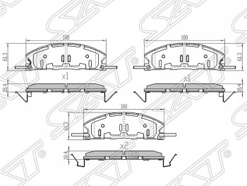 1 649 р. Колодки тормозные SAT (передние)  Ford Explorer  U502 (2010-2016) дорестайлинг  с доставкой в г. Новочеркасск. Увеличить фотографию 1