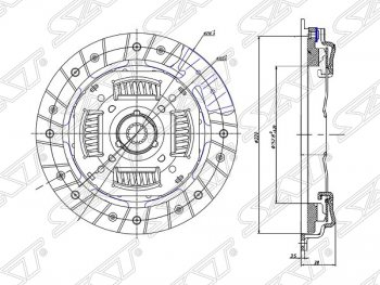 4 599 р. Комплект сцепления (1,25-1,4, 1.6) SAT  Ford Fiesta  5 (2001-2008), Ford Fusion  1 (2002-2012), Mazda 2/Demio  DY (2002-2007)  с доставкой в г. Новочеркасск. Увеличить фотографию 1