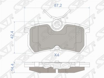 Колодки тормозные задние SAT Ford Focus 1 седан дорестайлинг (1998-2002)