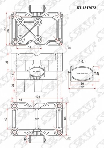 1 499 р. Катушка зажигания SAT (модуль)  Ford Fiesta (5), Focus (1,  2), Mondeo  с доставкой в г. Новочеркасск. Увеличить фотографию 1