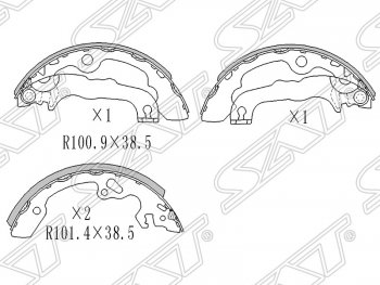 1 589 р. Колодки тормозные SAT (задние) Ford Focus 1 седан дорестайлинг (1998-2002)  с доставкой в г. Новочеркасск. Увеличить фотографию 1