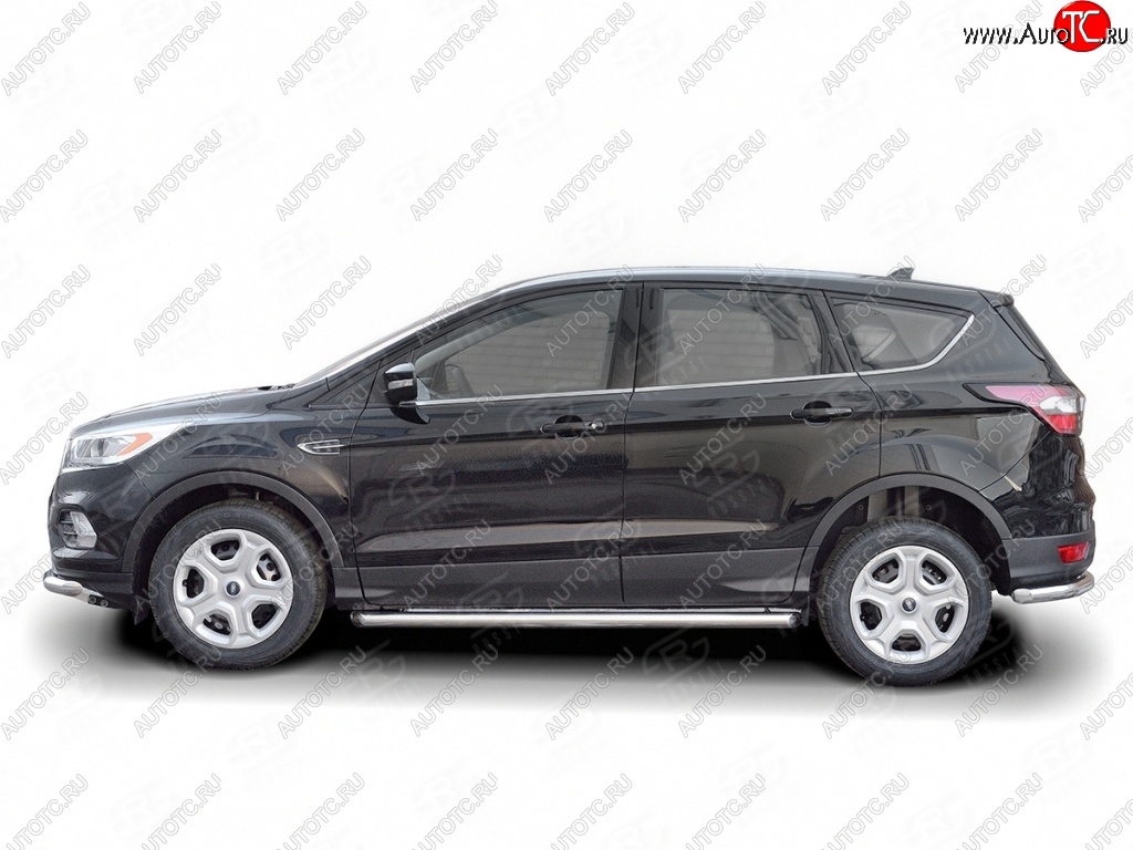 17 599 р. Защита порогов из круглой трубы диаметром 63 мм SLITKOFF  Ford Kuga  2 (2016-2019) рестайлинг  с доставкой в г. Новочеркасск