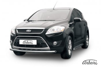 9 899 р. Защита переднего бампера Arbori (нержавейка, 1 труба d57mm) Ford Kuga 1 (2008-2013)  с доставкой в г. Новочеркасск. Увеличить фотографию 1