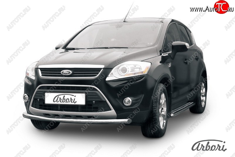 9 899 р. Защита переднего бампера Arbori (нержавейка, 1 труба d57mm) Ford Kuga 1 (2008-2013)  с доставкой в г. Новочеркасск