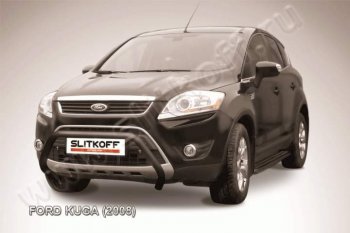 13 499 р. Кенгурятник d57 Slitkoff (низкий)  Ford Kuga  1 (2008-2013) (Цвет: серебристый)  с доставкой в г. Новочеркасск. Увеличить фотографию 1