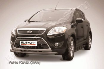 5 999 р. Защита переднего бампера d57 Slitkoff Ford Kuga 1 (2008-2013) (Цвет: серебристый)  с доставкой в г. Новочеркасск. Увеличить фотографию 1