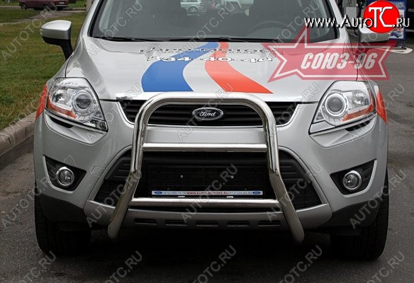 13 499 р. Защита переднего бампера Souz-96 (d60) Ford Kuga 1 (2008-2013)  с доставкой в г. Новочеркасск