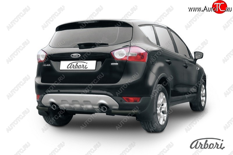 7 019 р. Защита заднего бампера Arbori (уголки, черная, 1 труба d57 mm). Ford Kuga 1 (2008-2013)  с доставкой в г. Новочеркасск