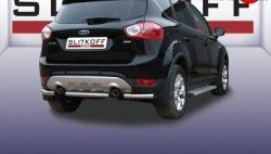 5 599 р. Защита заднего бампера из короткой трубы диаметром 57 мм Slitkoff  Ford Kuga  1 (2008-2013) (Нержавейка, Полированная)  с доставкой в г. Новочеркасск. Увеличить фотографию 1