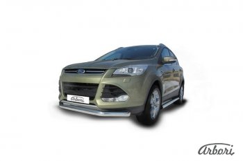 13 319 р. Защита переднего бампера Arbori (нержавейка, 1 труба d76 mm) Ford Kuga 2 дорестайлинг (2013-2016)  с доставкой в г. Новочеркасск. Увеличить фотографию 2