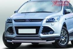 Защита переднего бампера двойная Souz-96 (d60/75х42). Ford Kuga 2 дорестайлинг (2013-2016)