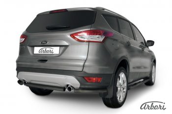 5 399 р. Защита заднего бампера Arbori (черная, 1 труба d57 mm). Ford Kuga 2 дорестайлинг (2013-2016)  с доставкой в г. Новочеркасск. Увеличить фотографию 1