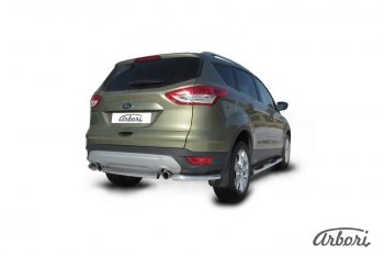 6 389 р. Защита заднего бампера Arbori (нержавейка, 1 труба d57 mm). Ford Kuga 2 дорестайлинг (2013-2016)  с доставкой в г. Новочеркасск. Увеличить фотографию 2