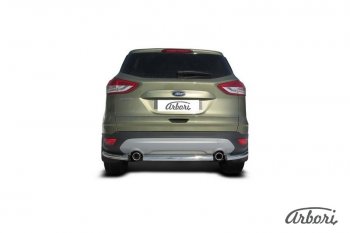 6 389 р. Защита заднего бампера Arbori (нержавейка, 1 труба d57 mm).  Ford Kuga  2 (2013-2016) дорестайлинг  с доставкой в г. Новочеркасск. Увеличить фотографию 1