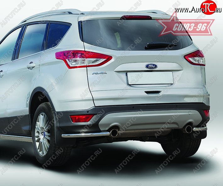 7 604 р. Защита заднего бампера из боковых уголков Souz-96 (d42) Ford Kuga 2 дорестайлинг (2013-2016)  с доставкой в г. Новочеркасск