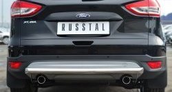 Одинарная защита заднего бампера из трубы диаметром 63 мм Russtal Ford Kuga 2 дорестайлинг (2013-2016)