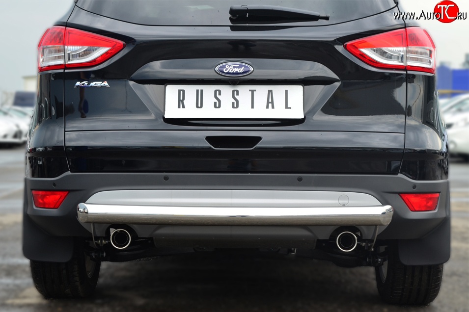 13 999 р. Одинарная защита заднего бампера из трубы диаметром 76 мм Russtal  Ford Kuga  2 (2013-2016) дорестайлинг  с доставкой в г. Новочеркасск