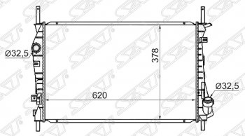 Радиатор двигателя SAT (пластинчатый, 2.0D/2.2D, МКПП/АКПП) Ford Mondeo Mk3,B4Y дорестайлинг, седан (2000-2003)