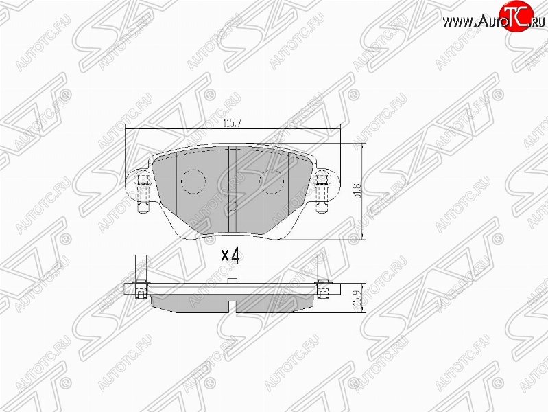 1 159 р. Колодки тормозные SAT (задние) Ford Mondeo Mk3,B4Y дорестайлинг, седан (2000-2003)  с доставкой в г. Новочеркасск