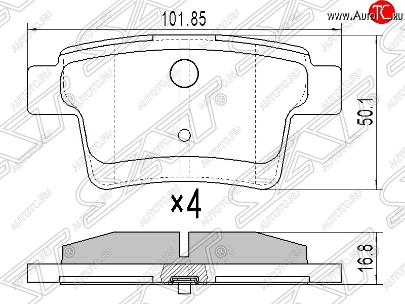 889 р. Колодки тормозные задние SAT  Ford Mondeo (2000-2007), Ford Ranger ( DoubleCab,  RapCab) (2011-2021), Jaguar X-type  X400 (2001-2009)  с доставкой в г. Новочеркасск