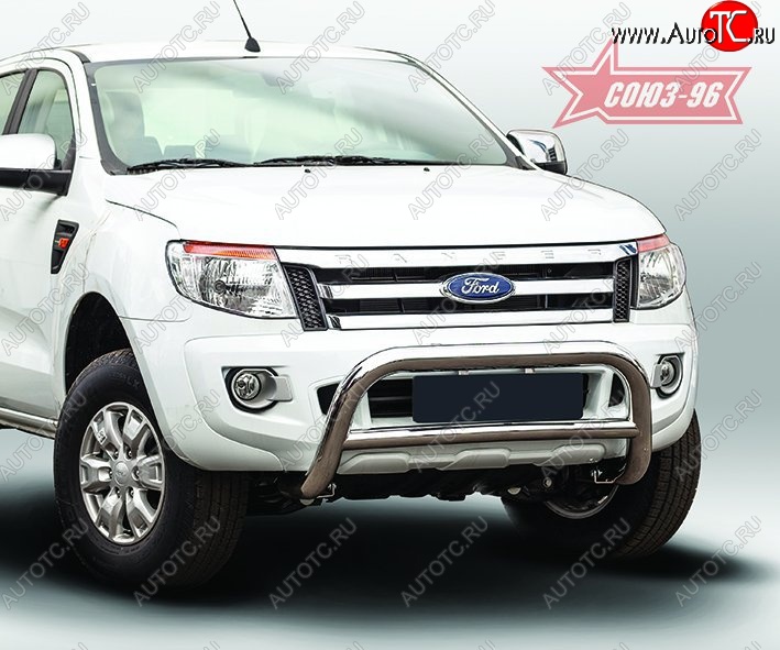 15 614 р. Защита переднего бампера Souz-96 (d76) Ford Ranger DoubleCab дорестайлинг (2011-2016)  с доставкой в г. Новочеркасск