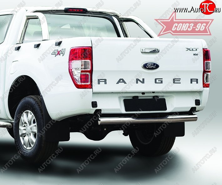 12 059 р. Защита заднего бампера с проступью Souz-96 (d76) Ford Ranger RapCab дорестайлинг (2011-2016)  с доставкой в г. Новочеркасск