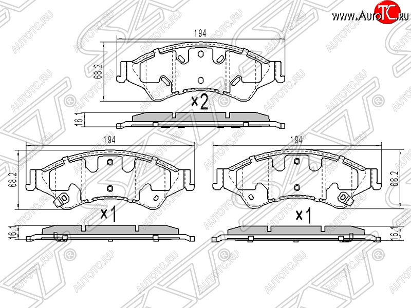 929 р. Колодки тормозные передние SAT Mazda BT-50 (2006-2011)  с доставкой в г. Новочеркасск