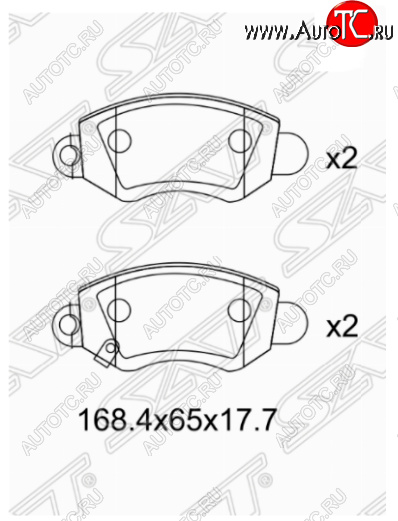 1 299 р. Комплект передних тормозных колодок SAT  Ford Transit (2000-2006) цельнометаллический фургон дорестайлинг  с доставкой в г. Новочеркасск