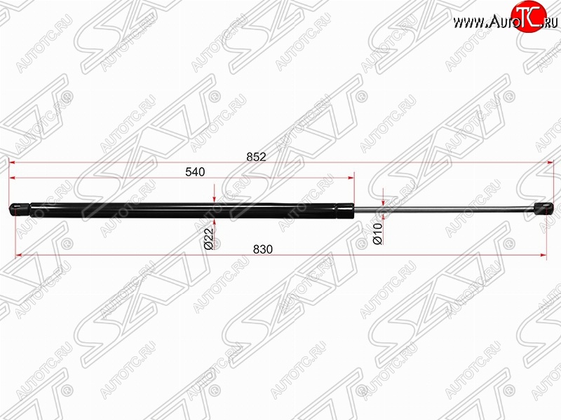 779 р. Газовый упор крышки багажника SAT (LH=RH, для холодных климатических зон) Ford Transit цельнометаллический фургон дорестайлинг (2000-2006)  с доставкой в г. Новочеркасск