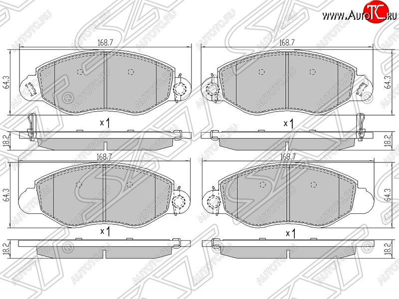 1 599 р. Колодки тормозные SAT (передние)  Ford Transit (2000-2006) цельнометаллический фургон дорестайлинг  с доставкой в г. Новочеркасск