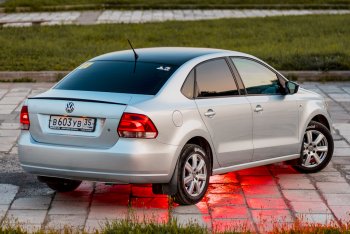 3 899 р. Лип спойлер Racing Volkswagen Polo 5 седан дорестайлинг (2009-2015) (Неокрашенный)  с доставкой в г. Новочеркасск. Увеличить фотографию 4