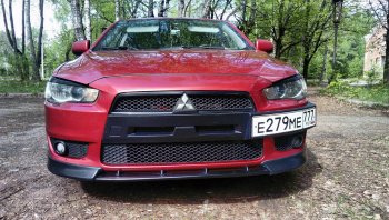 899 р. Вставка переднего бампера (зубатка) Evo Mitsubishi Lancer 10 седан дорестайлинг (2007-2010) (Неокрашенная)  с доставкой в г. Новочеркасск. Увеличить фотографию 7