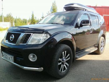 11 699 р. Защита переднего бампера Slitkoff (Ø76) Nissan Pathfinder R51 рестайлинг (2009-2014) (Нержавейка, Полированная)  с доставкой в г. Новочеркасск. Увеличить фотографию 4