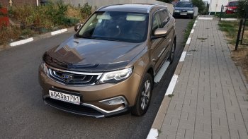 2 399 р. Дефлектор капота CA-Plastiс  Geely Atlas  NL3 (2016-2022) (Серия Art черная)  с доставкой в г. Новочеркасск. Увеличить фотографию 4