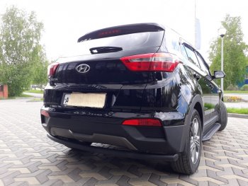 6 299 р. Защита заднего бампера из трубы d57 Slitkoff (радиусная)  Hyundai Creta  GS (2015-2021) дорестайлинг, рестайлинг (Цвет: серебристый)  с доставкой в г. Новочеркасск. Увеличить фотографию 2