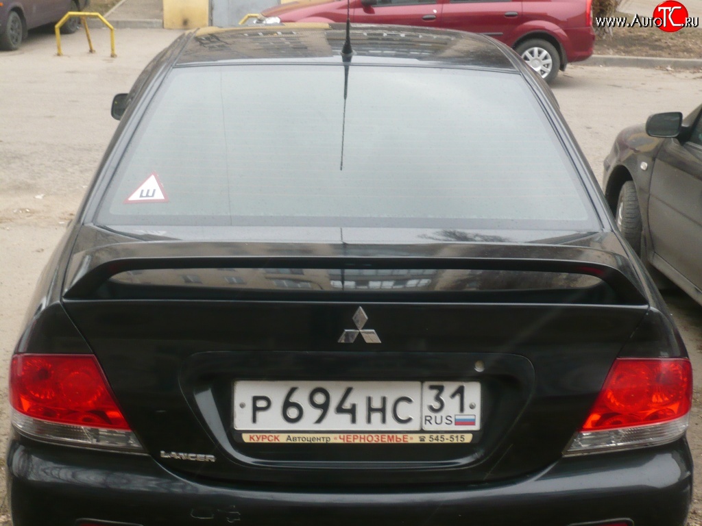 3 999 р. Средний спойлер 2.0 стандарт  Mitsubishi Lancer  9 (2003-2009) 1-ый рестайлинг седан, 2-ой рестайлинг седан (Без места под стоп-сигнал, Неокрашенный)  с доставкой в г. Новочеркасск