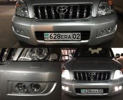 11 799 р. Комплект масок для ПТФ Sport Toyota Land Cruiser Prado J120 (2002-2009) (Неокрашенные)  с доставкой в г. Новочеркасск. Увеличить фотографию 6